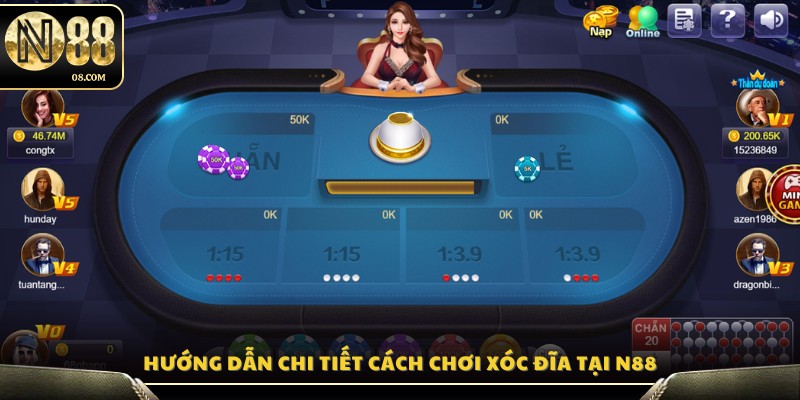 Chi tiết thao tác tham gia xóc đĩa N88 